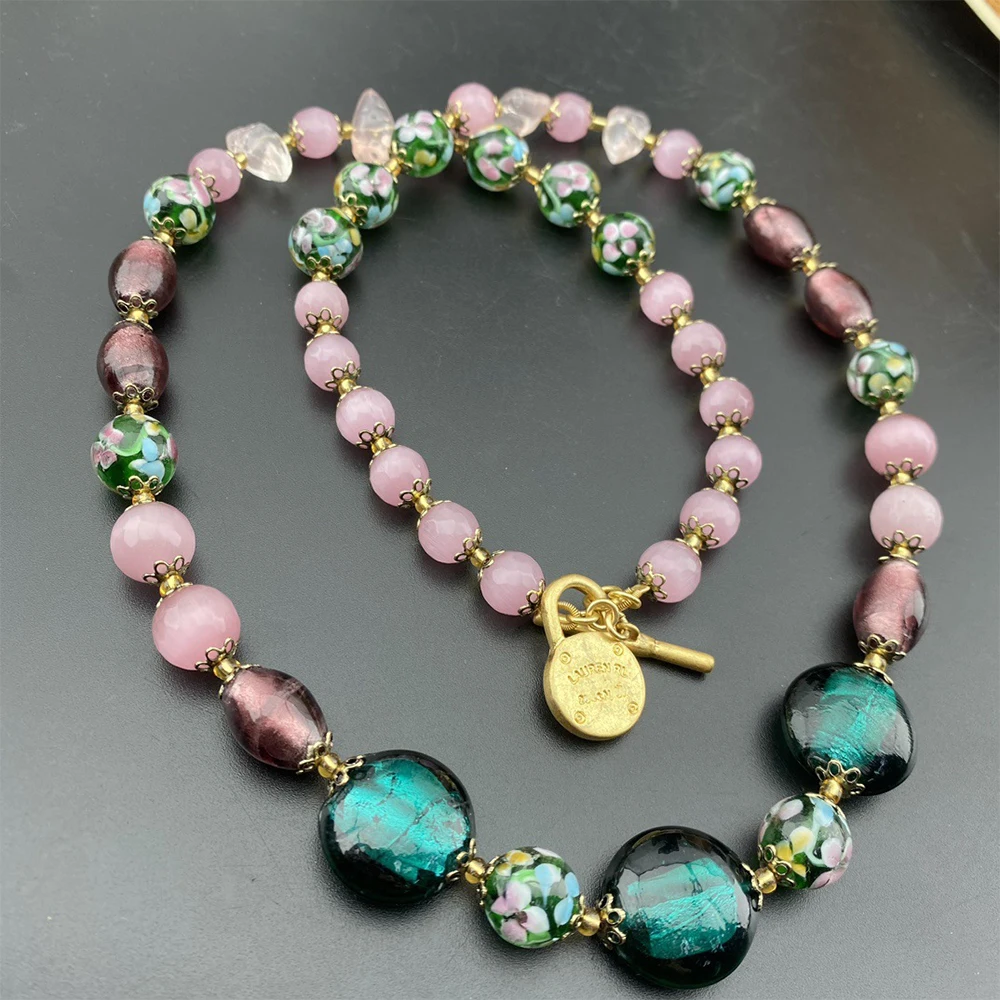 

Fashion Vintage Temperament Glass Fresh Sweet Necklace For women girl Choker jeweller wholesale