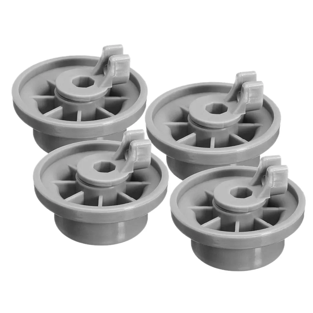 

x Dishwasher Lower Basket Rail Wheels for Bosch Neff & Siemens Grey 165314