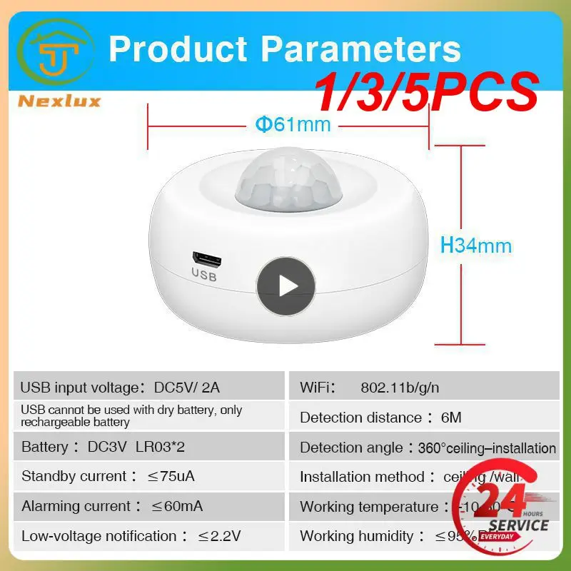 

1/3/5 шт. беспроводной инфракрасный датчик движения Tuya ZigBee WiFi PIR 360 детектор безопасности Противоугонная сигнализация датчик человеческого тела приложение