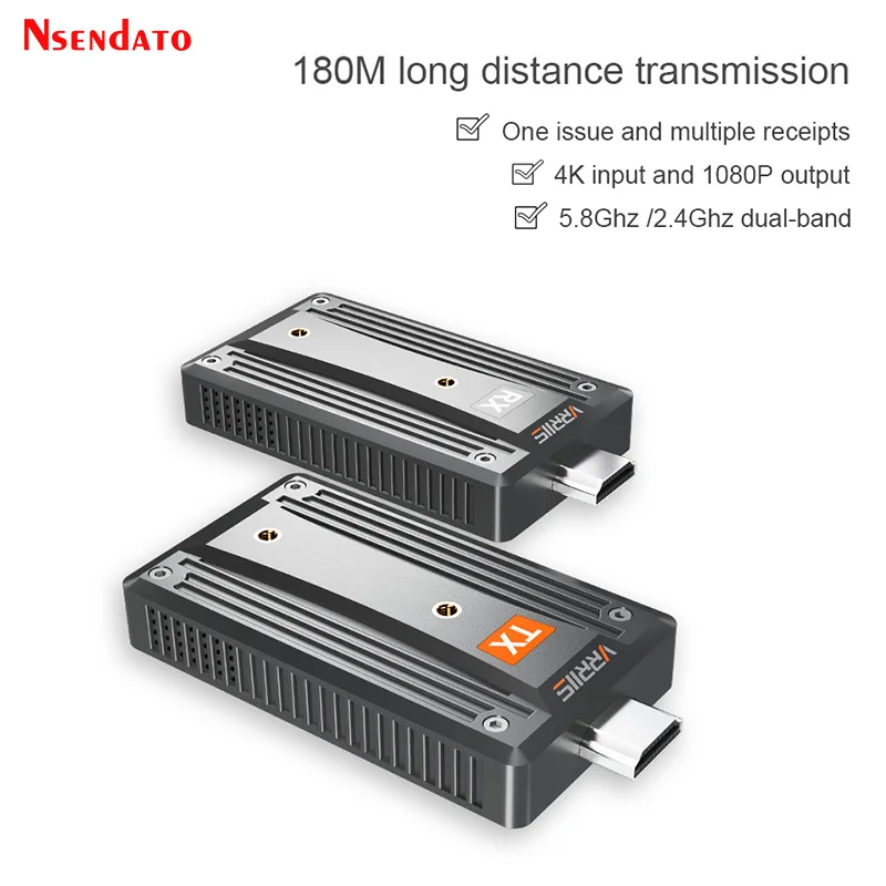 

Беспроводной Wi-Fi HDMI-совместимый видеопередатчик и приемник-удлинитель 180 м 4K передача видео для аккумулятора PS5 ПК Видеограф