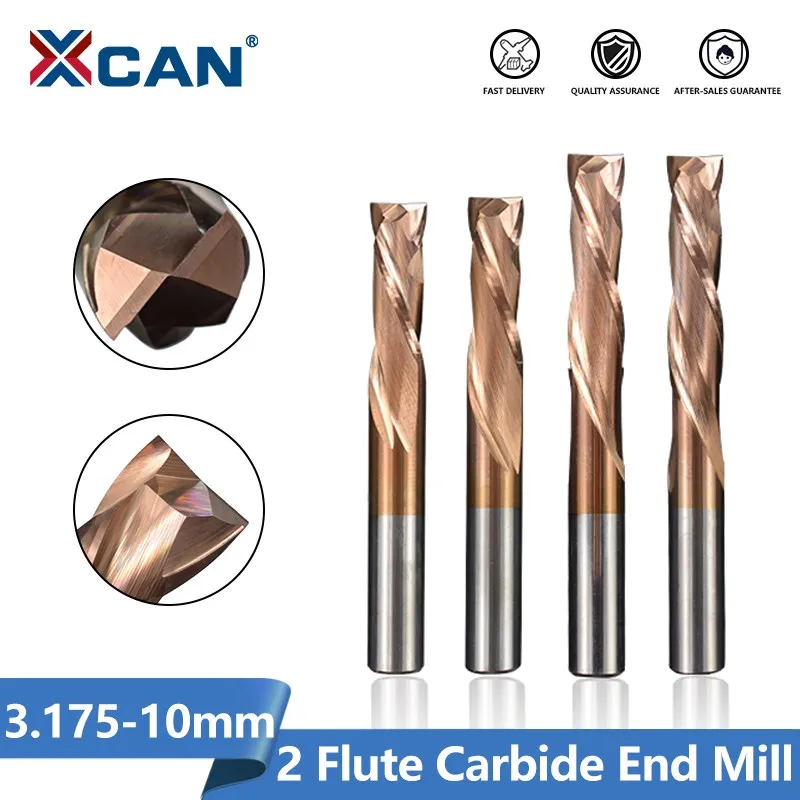 

XCAN Up Down Cutter 3.175/4/5/6/8/10mm Shank CNC Router Bit TiCN Coated 2 Flute Carbide End Mill Wood Milling Cutter