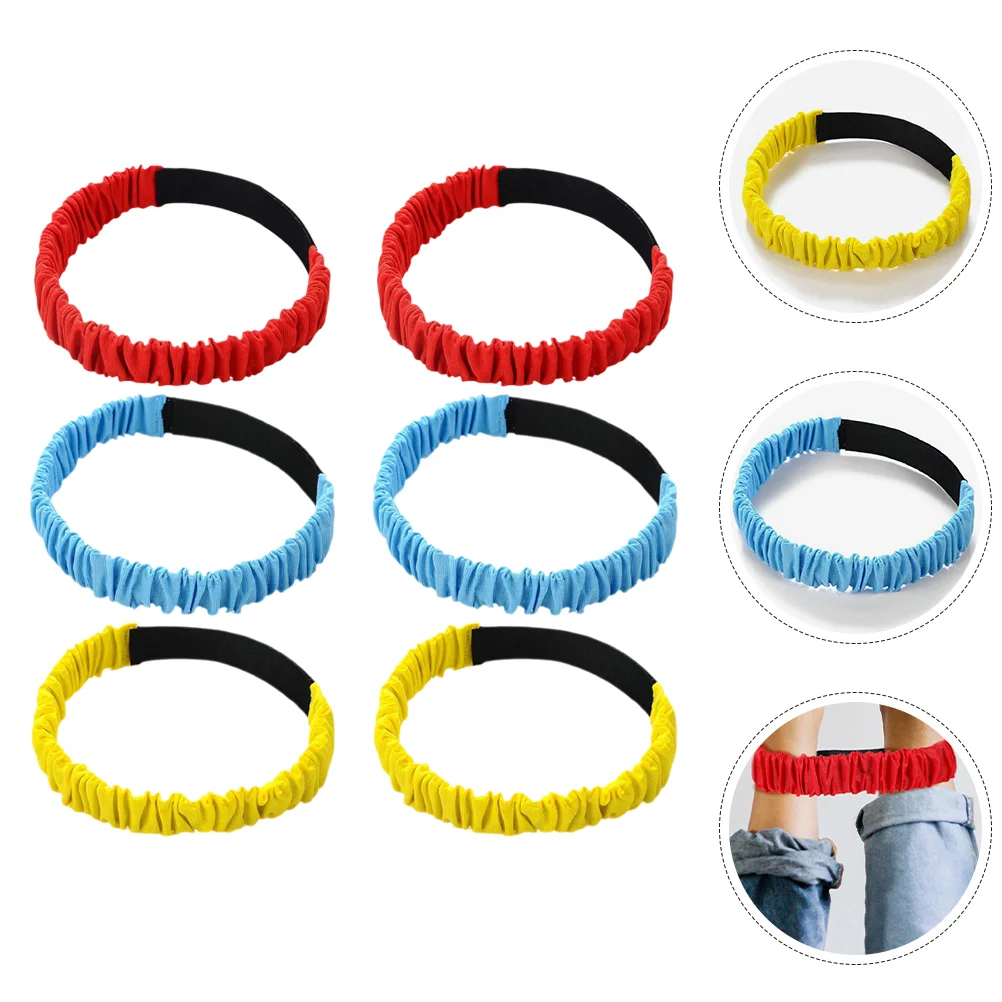 

6 Pcs Legged Race Straps Game Props Bands 3 Elastic Tie Rope Bright Color Child Bandage