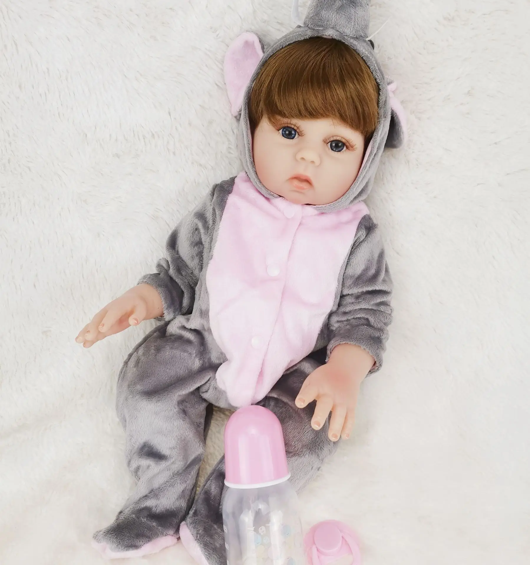 

50cm Reborn Baby Doll Boy Simulation Dolls With Elephant Clothes Playmate Kids Toys Birthday Gifts Photography Props