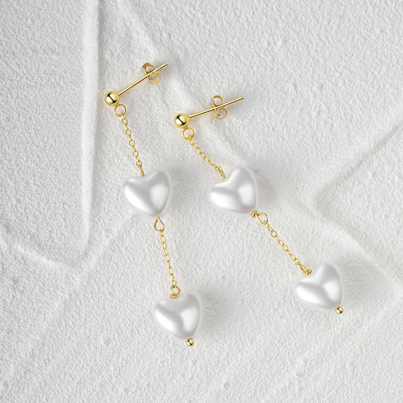 

Bohemian Piercing Trend Pearl Pendant Long Chain Drop Earrings for Women Ear Studs Party Fashion Jewelry Ins Same Earings Gifts