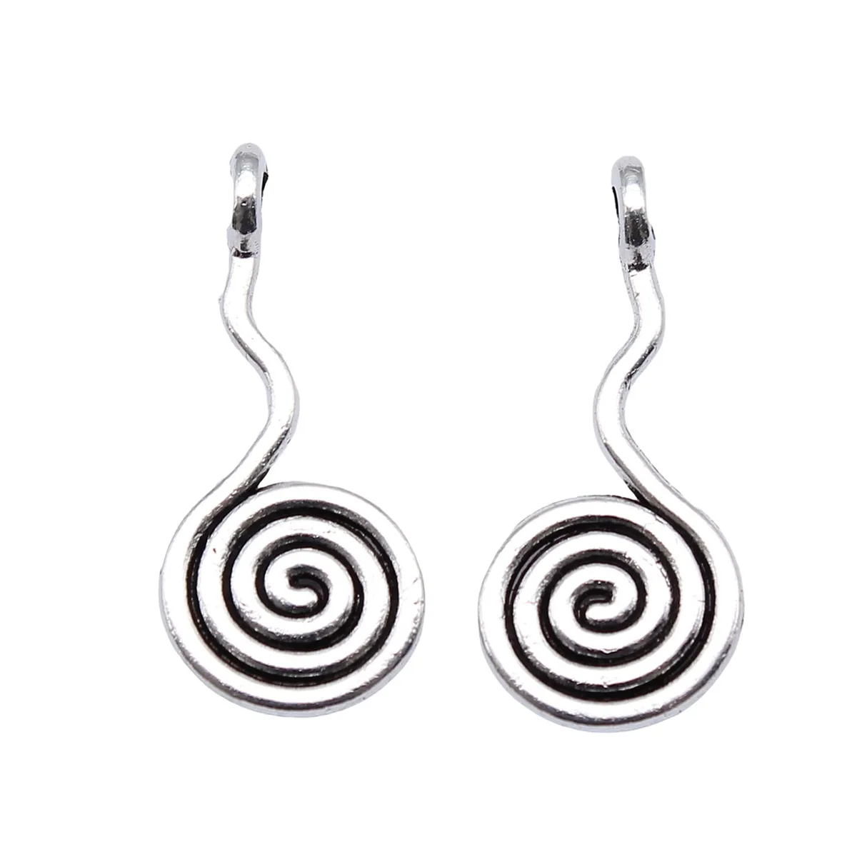 20 шт. 24x11 мм Спиральные вихревые Подвески WYSIWYG античного серебра для изготовления