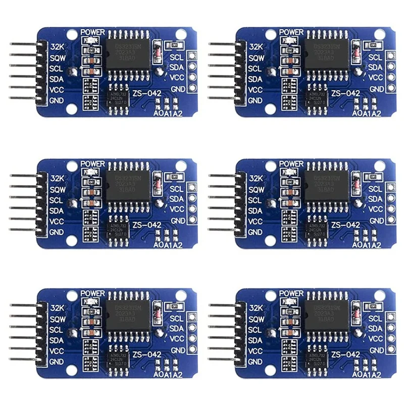 

6Pcs DS3231 AT24C32 Real Time Clock Module DS3231SN IIC RTC Sensor High Precision Timer Alarm Clock Breakout Board