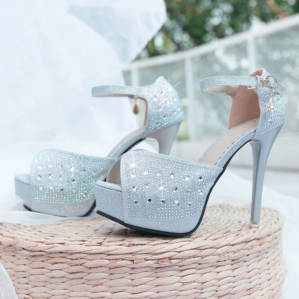 Женские босоножки на массивном каблуке KarinLuna свадебные туфли высокой платформе с