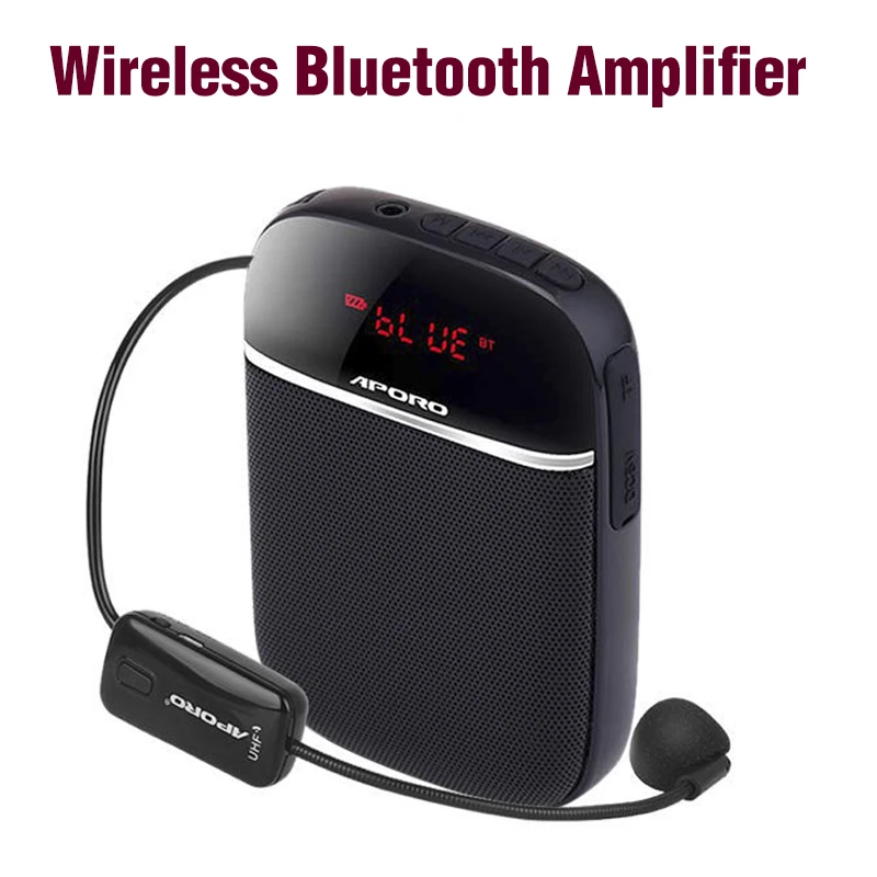 

APORO T2 Bluetooth Wireless Mini Size Fashion MicrophoneTeacher Guide Headset Teaching Lecture Dedicated Portable Amplifier