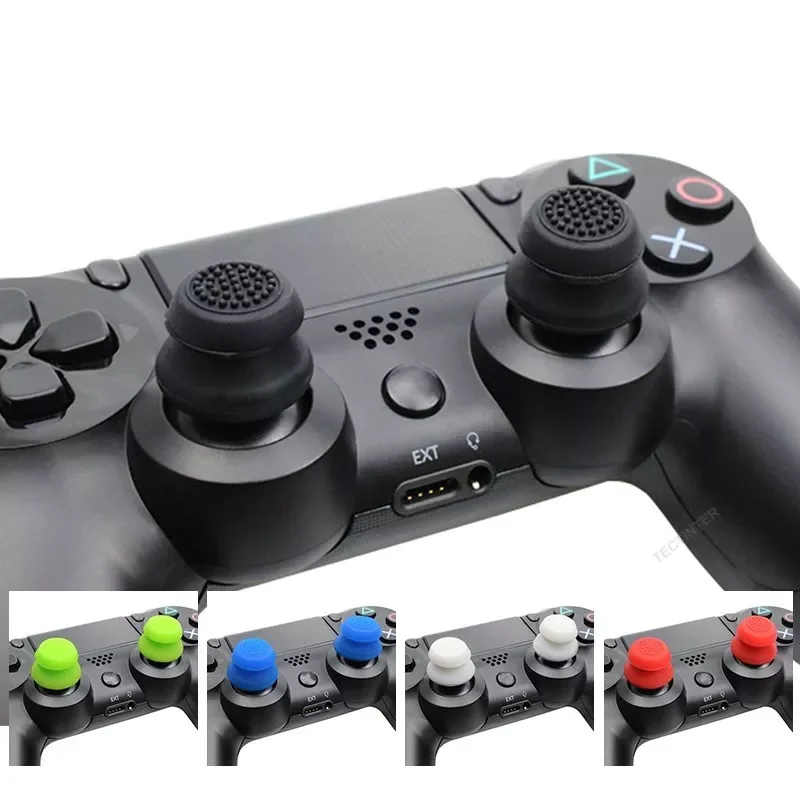 

2 PCS Silicone Analog Grip Thumbstick Extra Cover High Enhancements Thumb Sticks For PS4 Pro Slim Controller