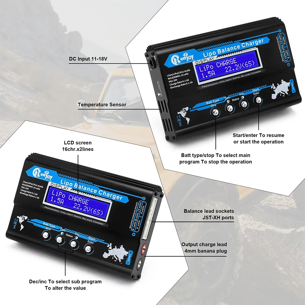 B6 Balance Charger Разрядное устройство RC Автомобильное зарядное с блоком питания