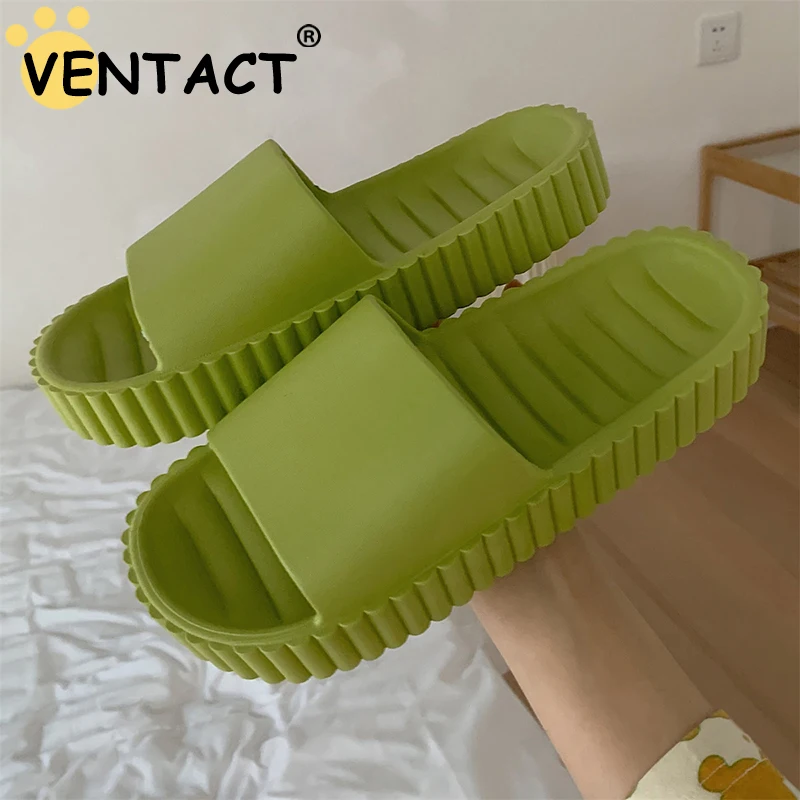 

Женские летние тапочки VENTACT на толстом каблуке, Повседневная Домашняя одежда, однотонные шлепанцы для ванной, улицы