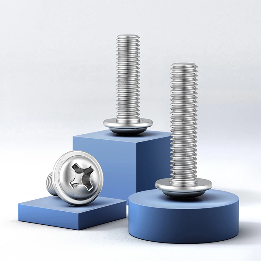 

A2 304 Stainless - Flanged Phillips Button Head Machine Screws M2 M2.5 M3 M4 M5