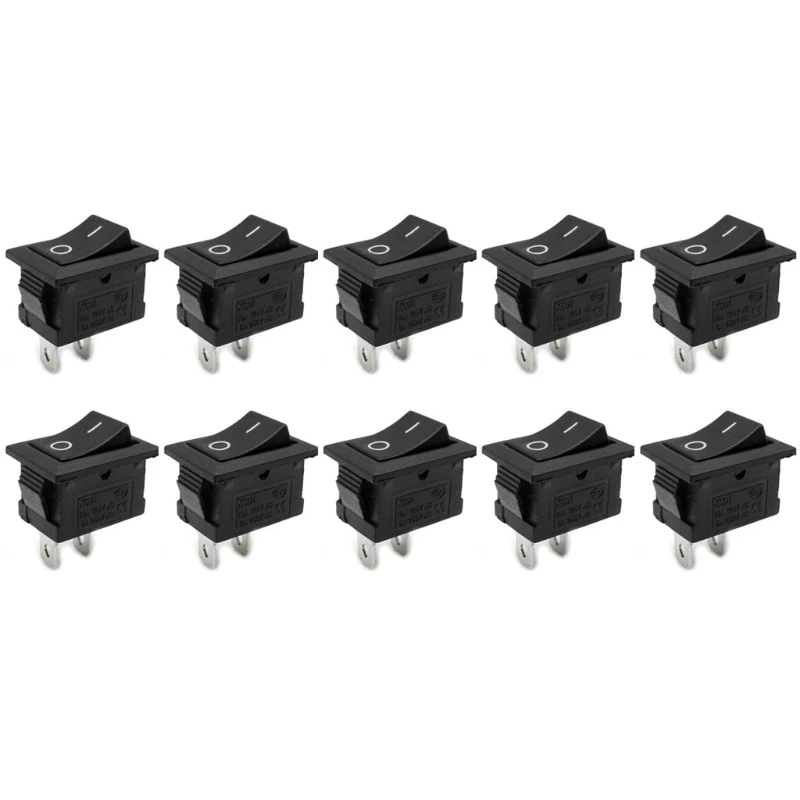 

10Pcs Boat Rocker Switch Hull Shape ON/OF 2 Pin Position Switches for Indurstrial Automotive Home