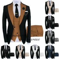 new mens suits 3 pieces set slim fit lapel 1 button custom tuxedo wedding groomsmen party male blazer %d7%97%d7%9c%d7%99%d7%a4%d7%95%d7%aa %d7%97%d7%aa%d7%9f %d7%9c%d7%92%d7%91%d7%a8%d7%99%d7%9d %d7%99%d7%95%d7%a7%d7%a8%d7%94