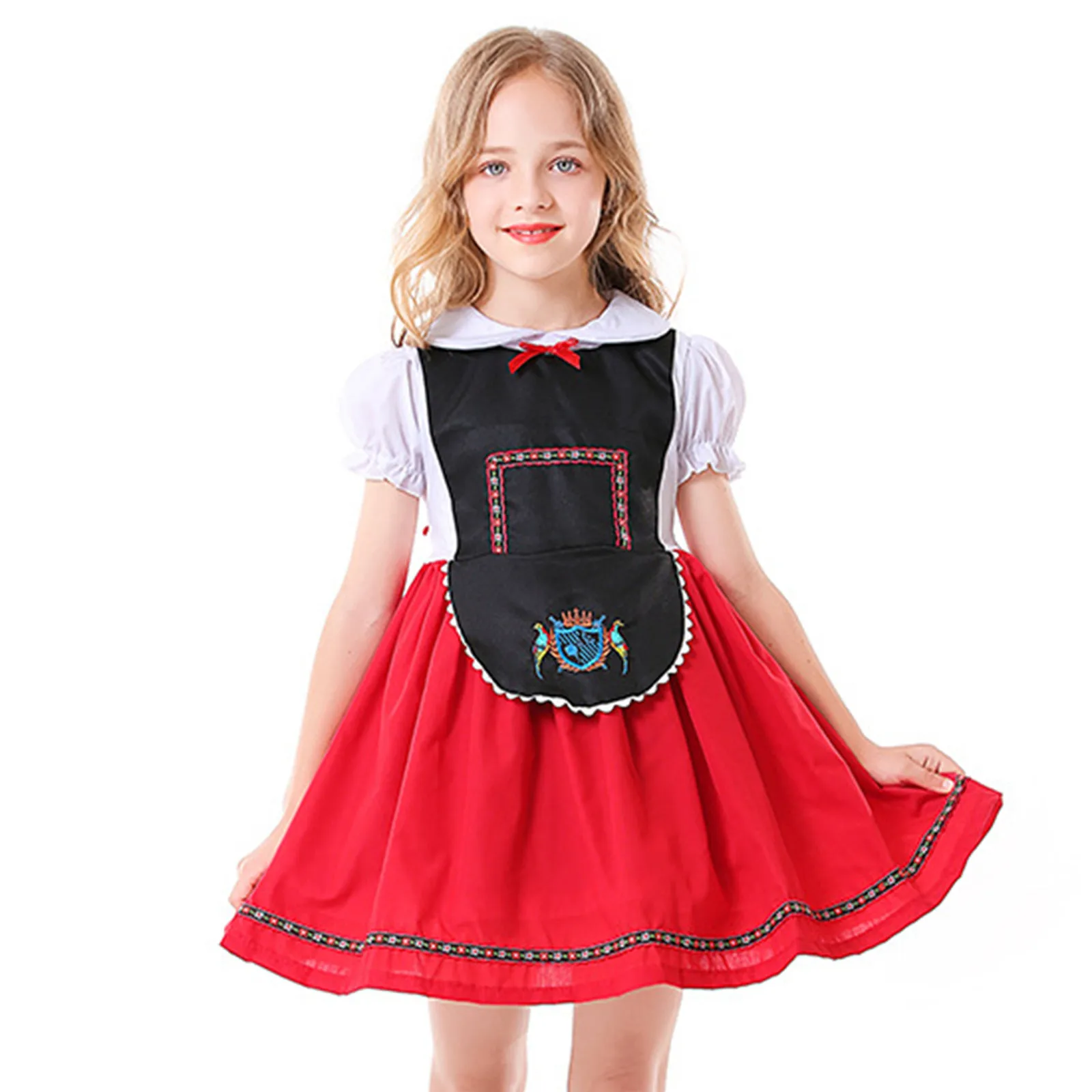 

German Oktoberfest Costume Bavarian Traditional Ethnic Dirndl Dress 5-9 Years Children Cosplay Girl Beer Lolita Maid Costumes