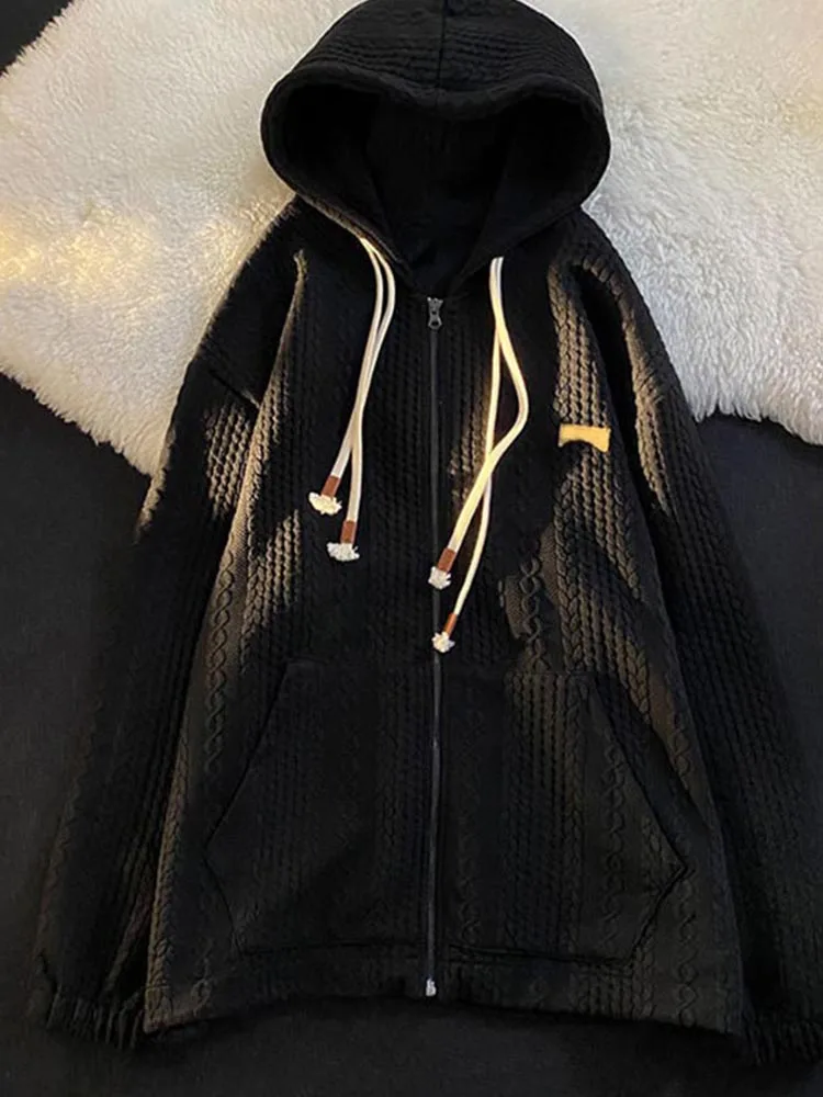 Весенняя толстовка с капюшоном на молнии женская уличная одежда Кардиган