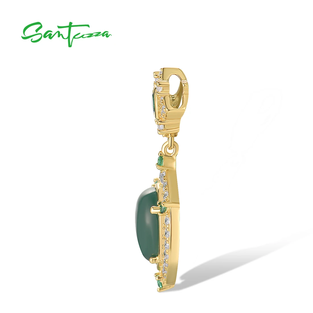 Женский кулон из серебра 925 пробы с белым кубическим цирконием