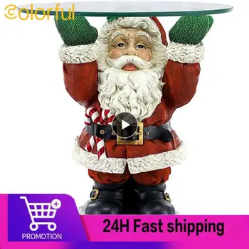 Christmas Santa Claus Holding Tray Resin Christmas Decoration 2023 For Home Cake Dessert Stand Fruit Plate Wedding Navidad Gift 1