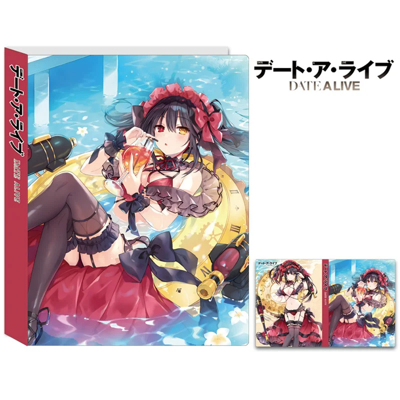 

2022 New DATE A LIVE Anime Character Tokisaki Kurumi PVC Material Cards Album Book Holds 80+PCS Cards Holder Card Storage Book