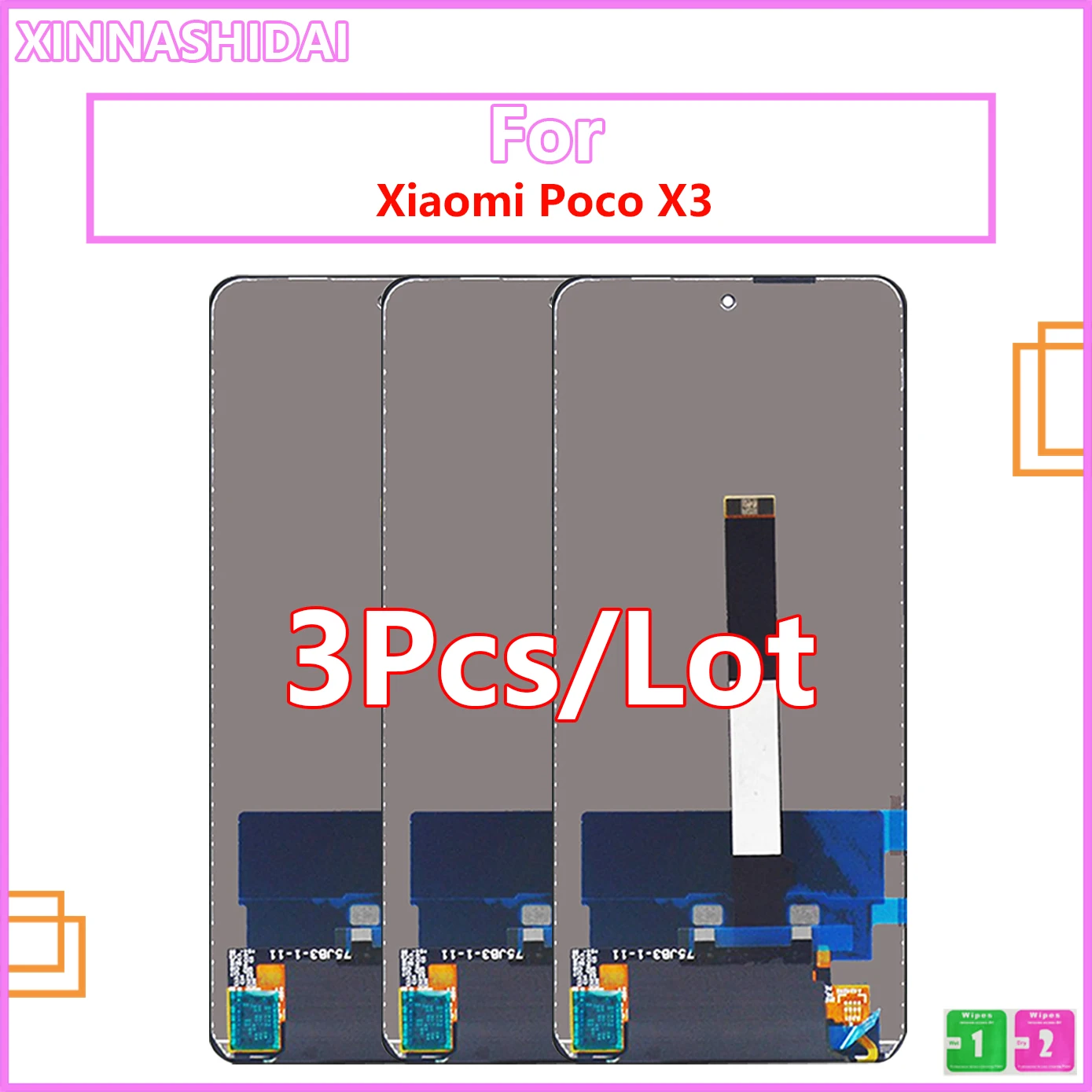 

Дигитайзер сенсорного экрана 3 шт./лот, оригинальный дисплей 6,67 ''для Xiaomi, ЖК-дисплей с сборкой для Xiaomi PocoX3, ЖК-дисплей M2007J20CG