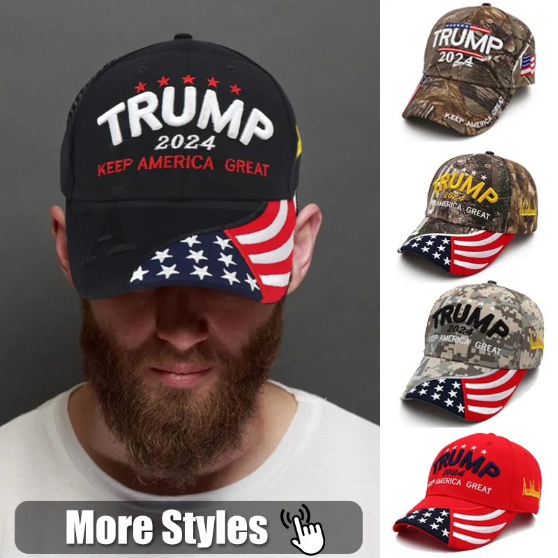

Donald Trump 2024 MAGA Hat Cap Baseball Embroidery Camo USA KAG Make Keep America Great Again Snapback President Hat Wholesale @