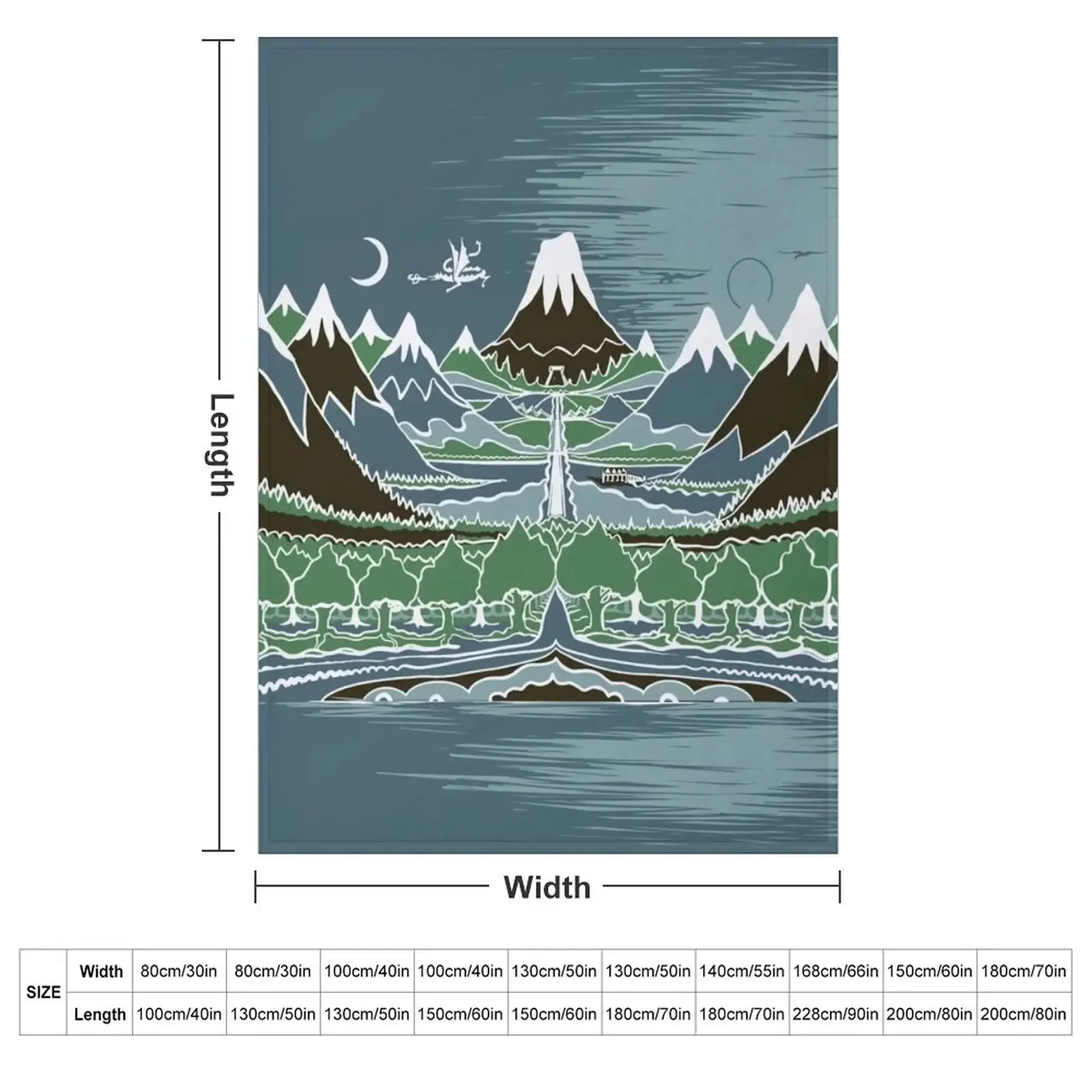 Полуночный лес горная дорожка в стиле J.R.R.Tolkien пледы многофункциональные