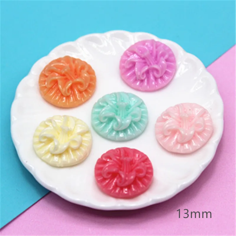 

50 шт., Разноцветные Украшения из смолы, 13 мм