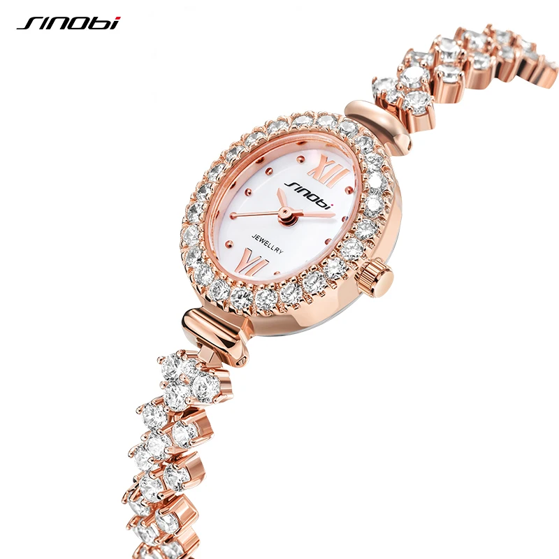 Женские кварцевые наручные часы с бриллиантами 5 атм