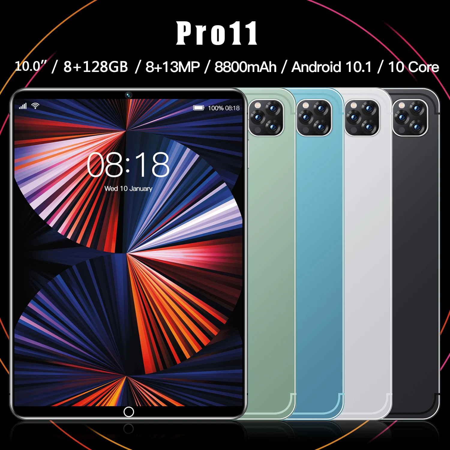

Планшет 11Pro, 2023 дюйма, 8 + 10,0 ГБ, 10 ядер, Android 128