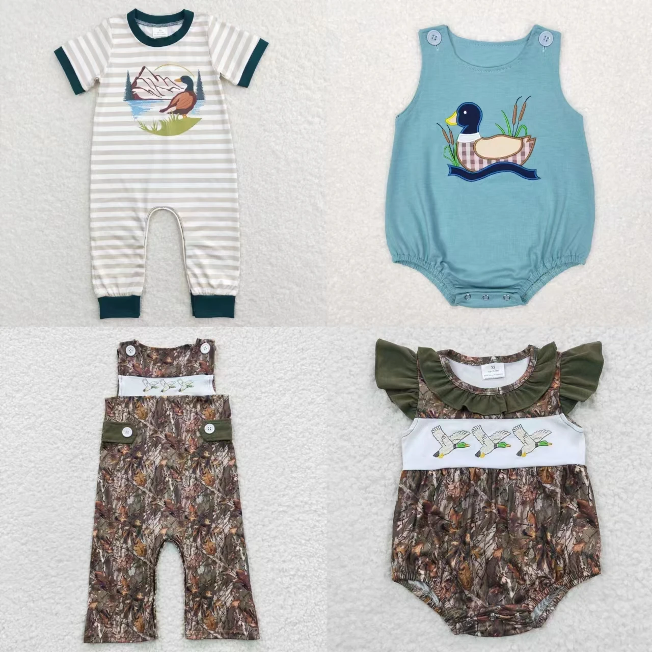 Комбинезон детский с коротким рукавом камуфляжный цельнокроеный Ромпер Одежда