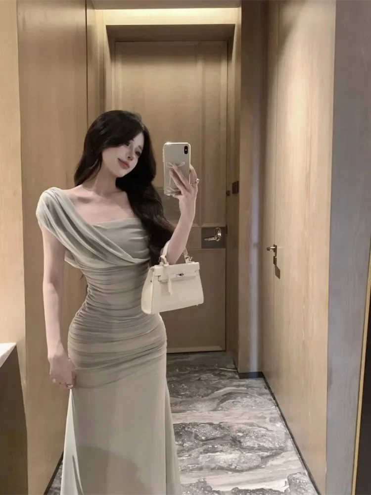 Женское платье с открытыми плечами Ezgaga элегантное винтажное вырезом лодочкой