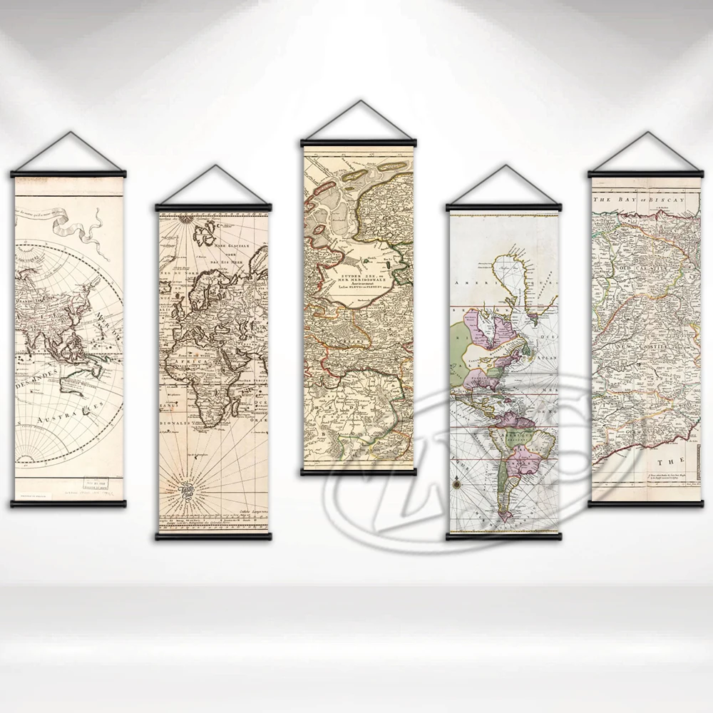 

Настенные картины на холсте с изображением карты мира
