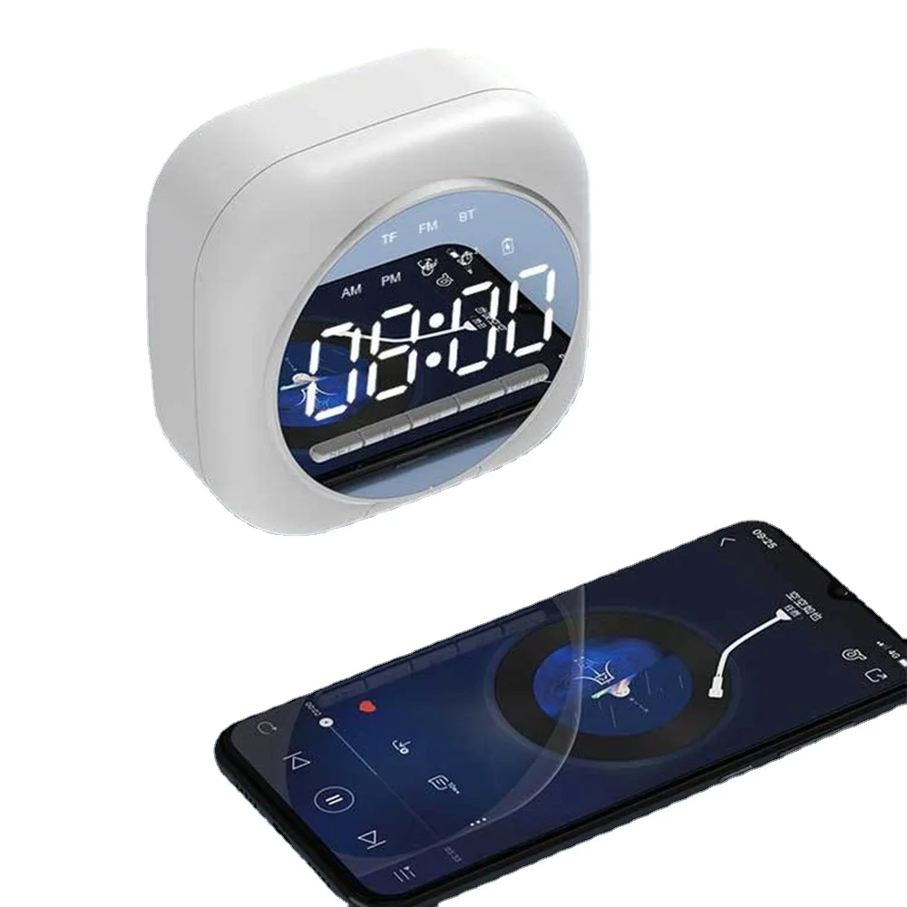 

Bluetooth Speaker Digital Alarm Clock Mirror Alarm Clock Snooze Luminous Electronic Led Night Light Alarm Clocks