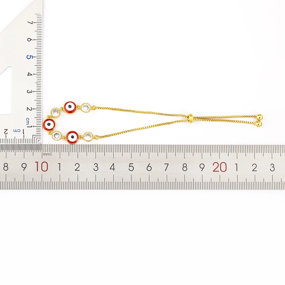 Новое поступление браслет-цепочка Nidin с круглым цирконом 3 цвета Фатима