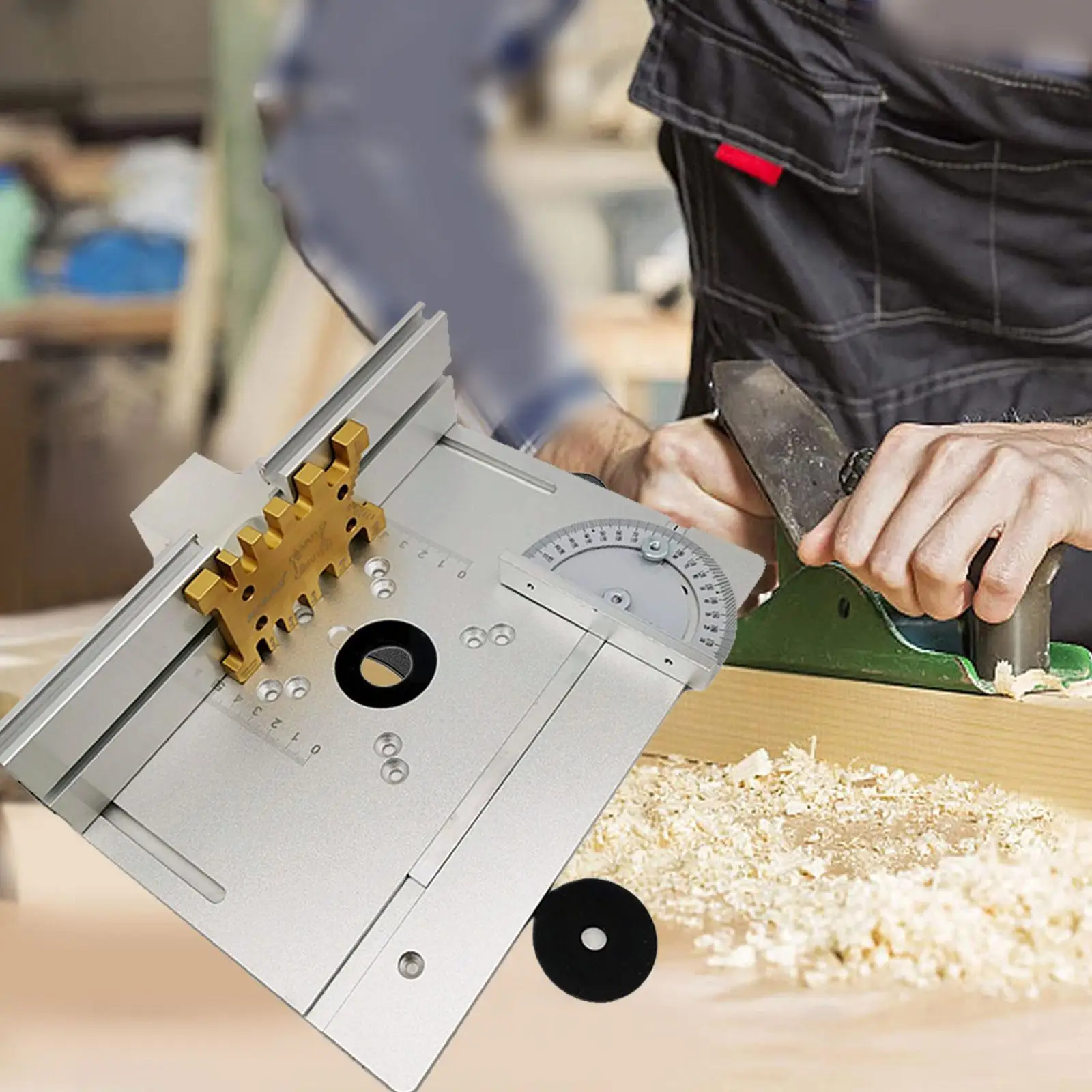 

Aluminium Router Table Insert Plate Electric Wood Milling Board With Flip Guide Woodworking Gauge Table Workbench Saw Miter G8n5