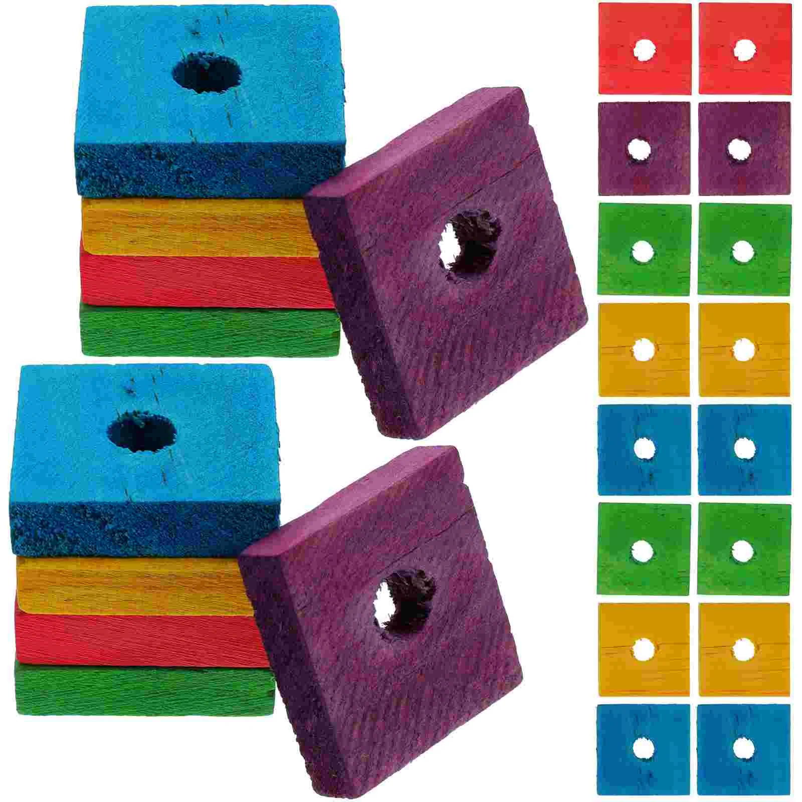 

100 Pcs DIY Wood Chips Natural Slices Wooden Bite Toy Parrot Nibbling Blocks Biting Plaything Pet Chewing Teeth Grinding Toys