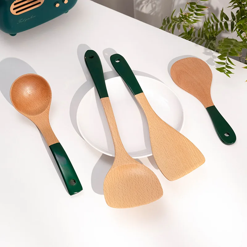 Столовая посуда из натурального бука ложка половник Экономная для супа кухонная