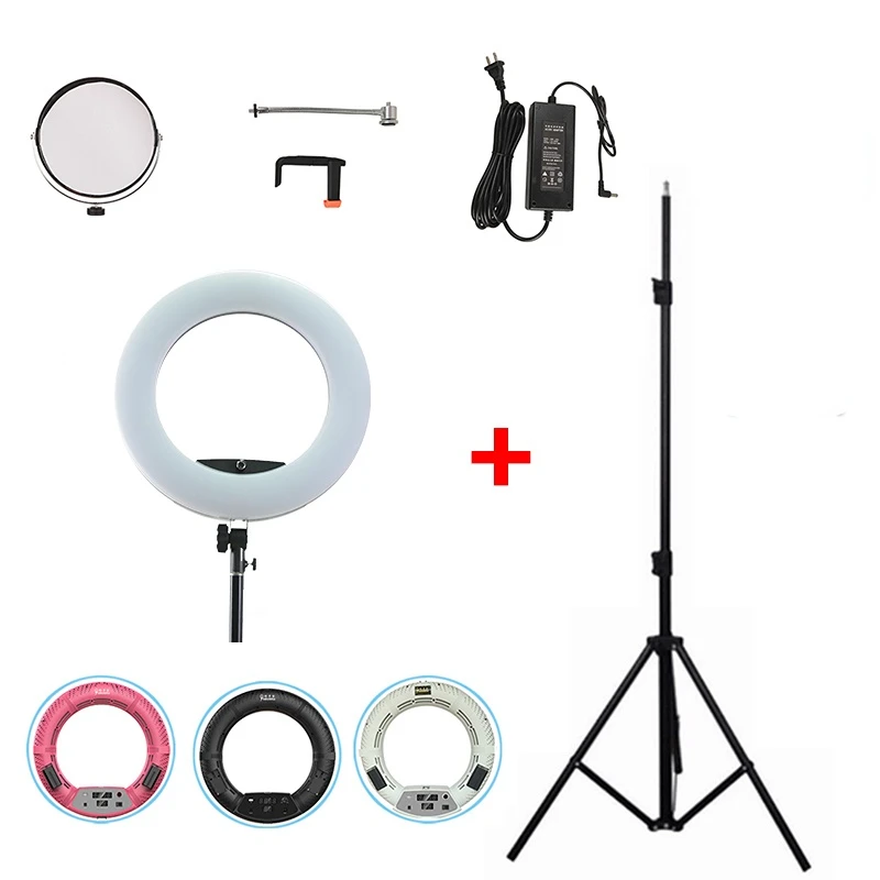 

Yidoblo Black FD-480II 18" Studio Dimmable Ring Light Photographic Photo Lighting+ Tripod (200cm) 5500K 480 LED Video Light Lamp