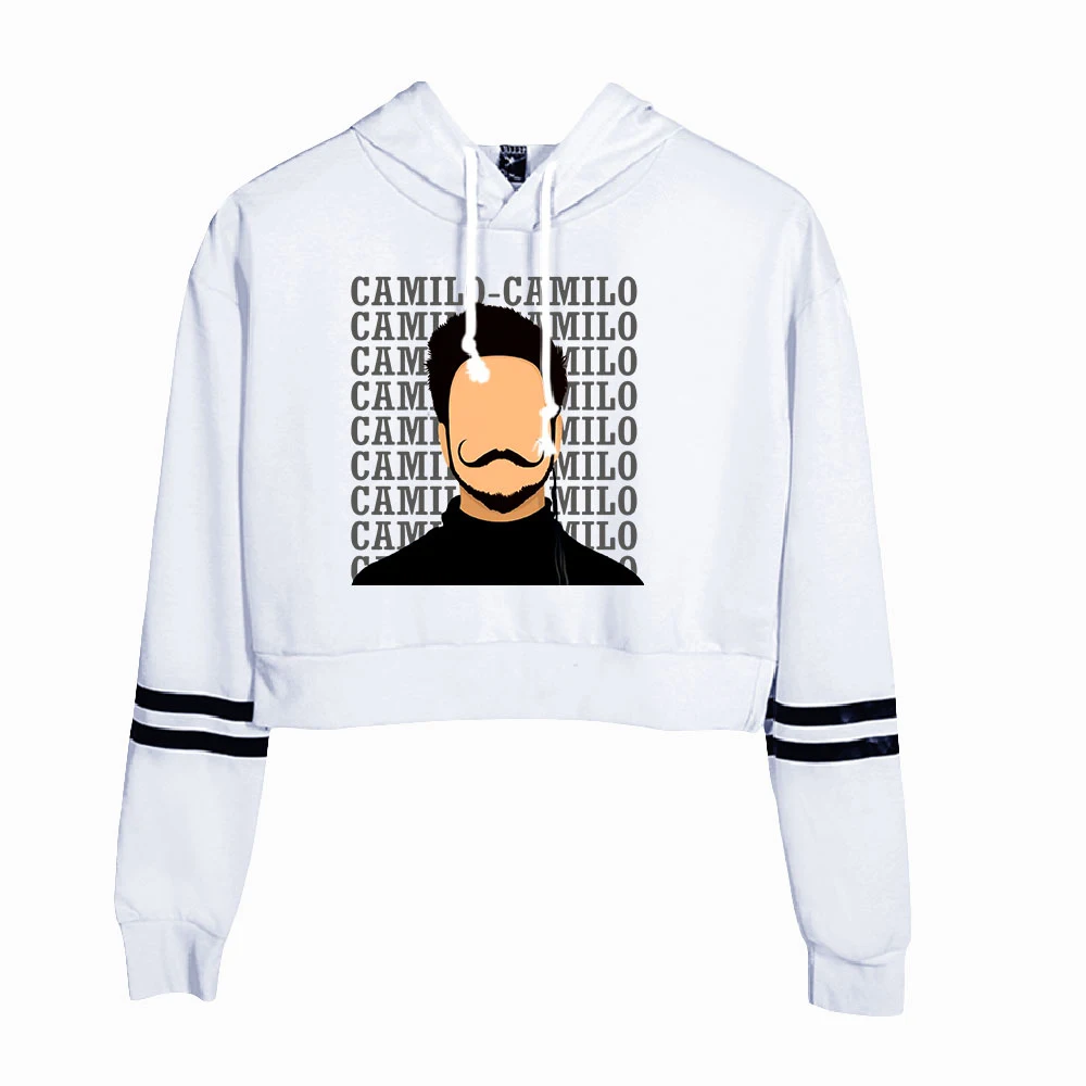 

Женский укороченный пуловер с длинным рукавом и принтом