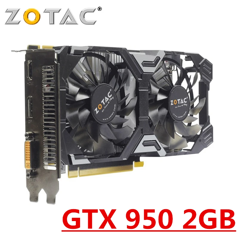 

Видеокарта ZOTAC GTX 950, 2 Гб, GPU 950 бит GDDR5, видеокарты для nVIDIA Map, оригинальная GeForce GTX950 GTX 2GD5 VGA PCI-E X16