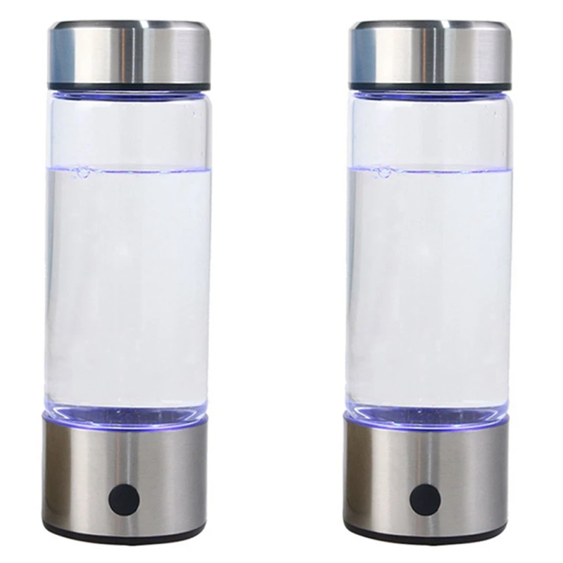 2X Hydrogen Water Generator Alkaline Maker Rechargeable Portable For Pure H2 Hydrogen-Rich Water Bottle 420ML