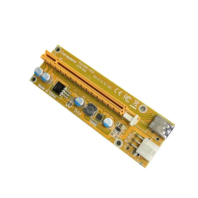 

Pci-e 1x Riser Card 6pin High Quality With 2 Led Light 4x Fp Solid Capacitors High Speed Consumer Electronics 1-slot Powerful