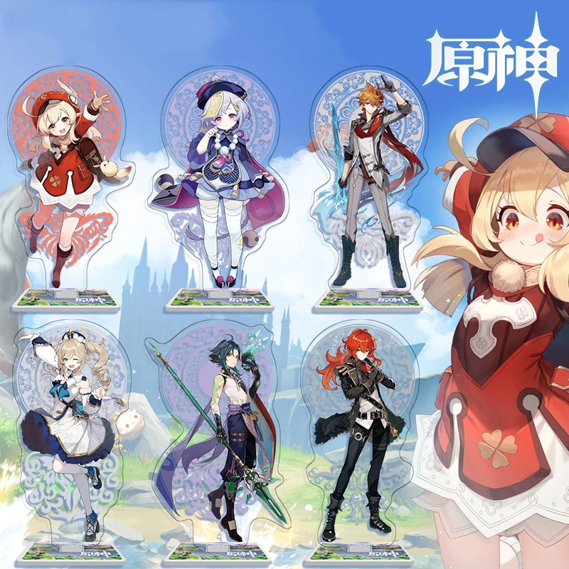 

Genshin Impact Anime Figure Toys Zhongli Venti Acrylic Stand Model Plate Desk Decor Characters Stand Accessories Unisex Gifts