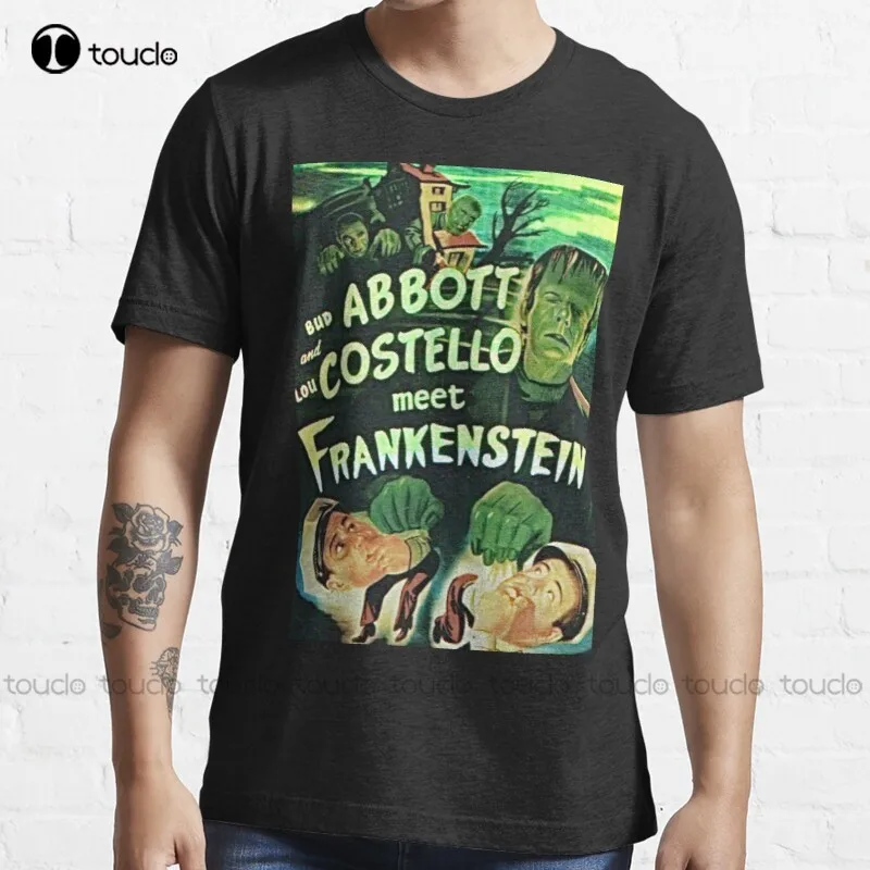

Новая хлопковая Футболка Abbott And Costello Meet Frankenstein, Мужская футболка унисекс