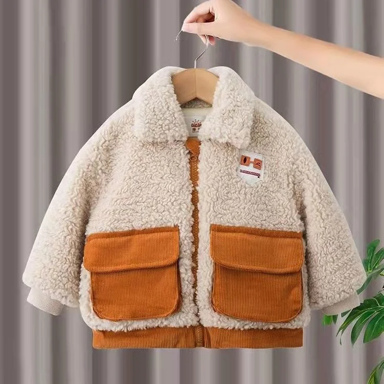 

Teddy Bear Cute Warm Jacket Children Snowsuit Fashion Child Boys Lamb Wool Blend Coat Autumn Winter Coats Fur Jackets for Girls
