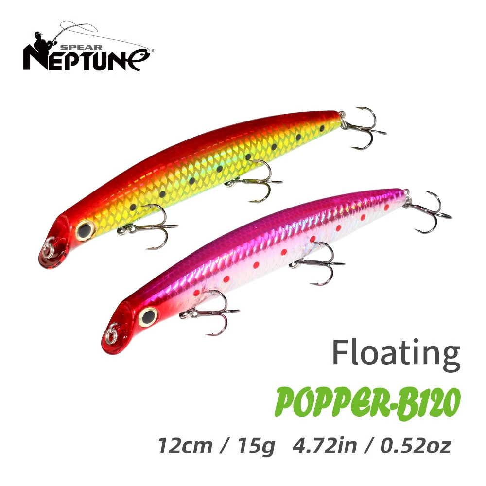 

2023 Fishing Lures Surface Hard Bait Topwater Popper 12cm 15g Saltwater Floating Wobbler Casting Artificial Lure for Pike Bass