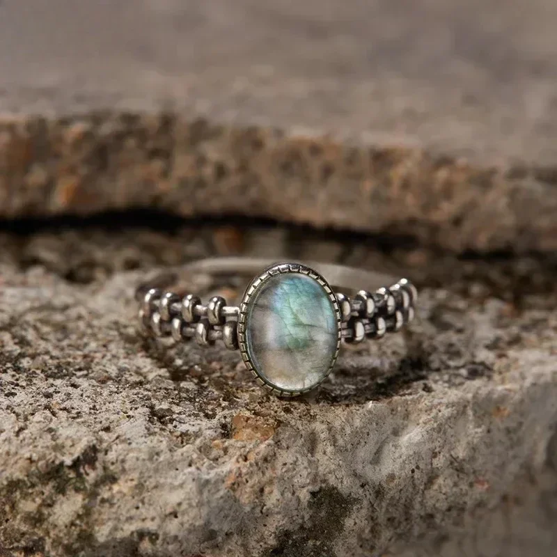 Новое кольцо из стерлингового серебра S925 натуральный черный оникс винтажное