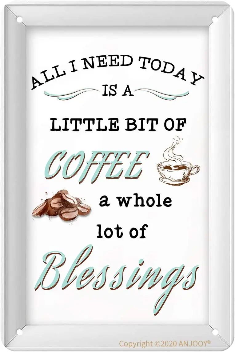 

Жестяные знаки в винтажном стиле-все, что мне нужно сегодня, это немного кофе, много благословений-металлический кофейный знак для спальни, ...