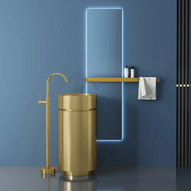 CX102AF Креативная раковина-колонна из нержавеющей стали 304 с отделением для