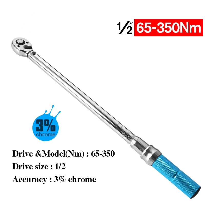 

350N 1/2 400N/450N Preset Torque Wrench chrome Hand Spanner Ratchet Wrench